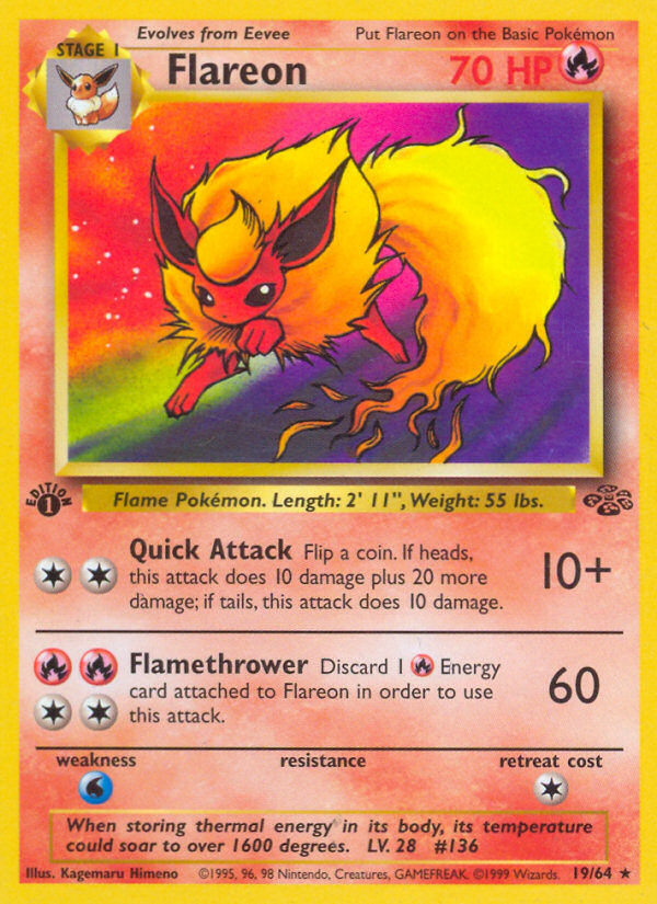 Flareon (19/64) [Jungle 1st Edition] | Good Games Morley