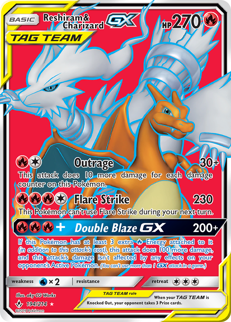 Reshiram & Charizard GX (194/214) [Sun & Moon: Unbroken Bonds] | Good Games Morley