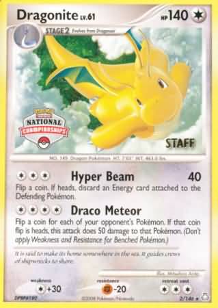Dragonite (2/146) (National Championship Staff) [Diamond & Pearl: Legends Awakened] | Good Games Morley