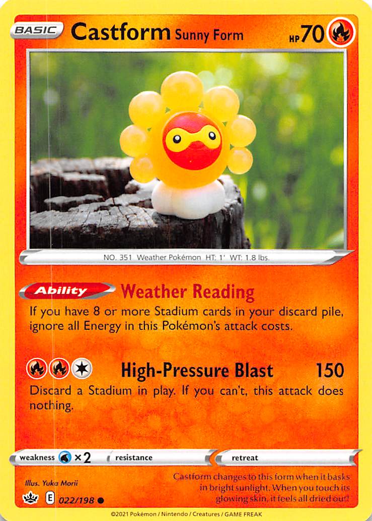 Castform Sunny Form (022/198) [Sword & Shield: Chilling Reign] | Good Games Morley