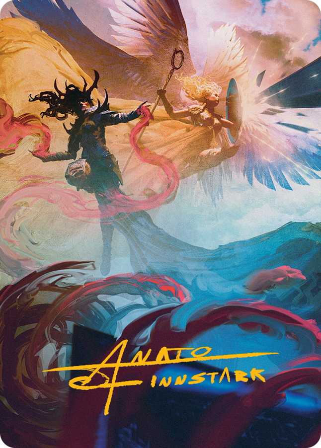 Drana and Linvala Art Card (Gold-Stamped Signature) [March of the Machine Art Series] | Good Games Morley