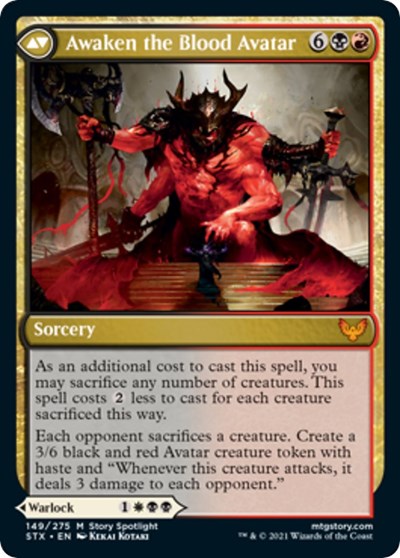 Extus, Oriq Overlord // Awaken the Blood Avatar [Strixhaven: School of Mages Prerelease Promos] | Good Games Morley