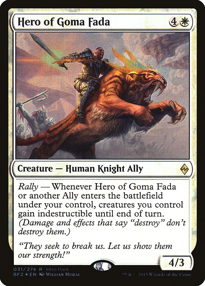 Hero of Goma Fada (Intro Pack) [Battle for Zendikar Promos] | Good Games Morley