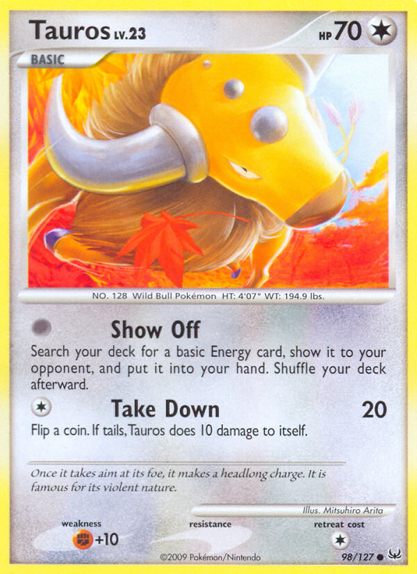 Tauros (98/127) [Platinum: Base Set] | Good Games Morley