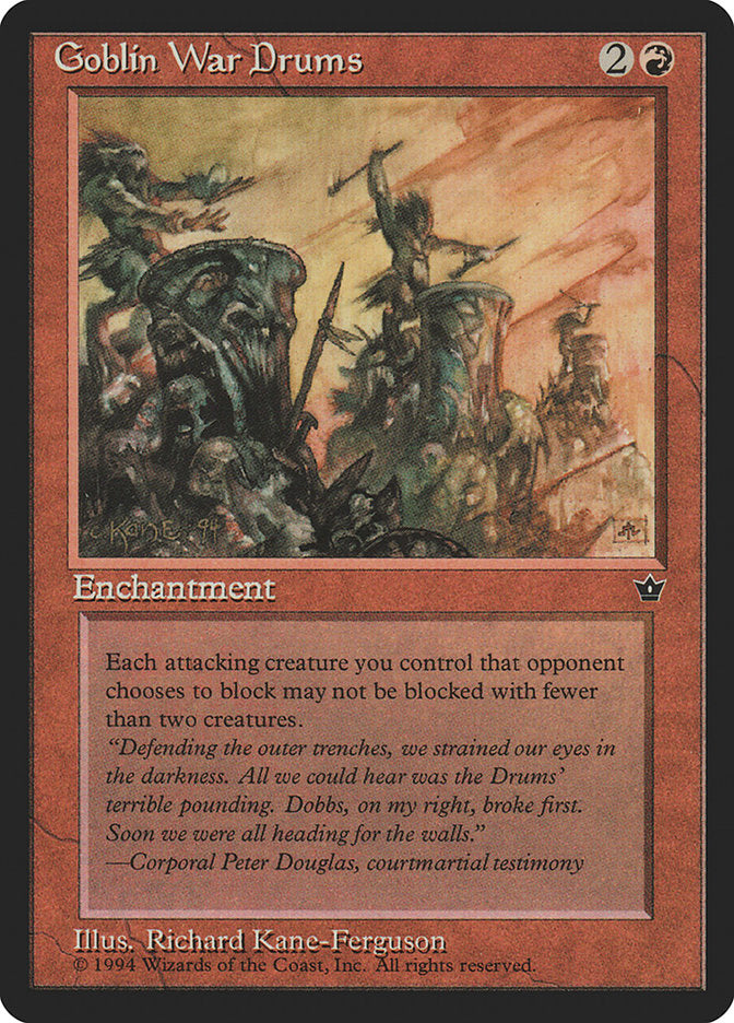 Goblin War Drums (Richard Kane Ferguson) [Fallen Empires] | Good Games Morley