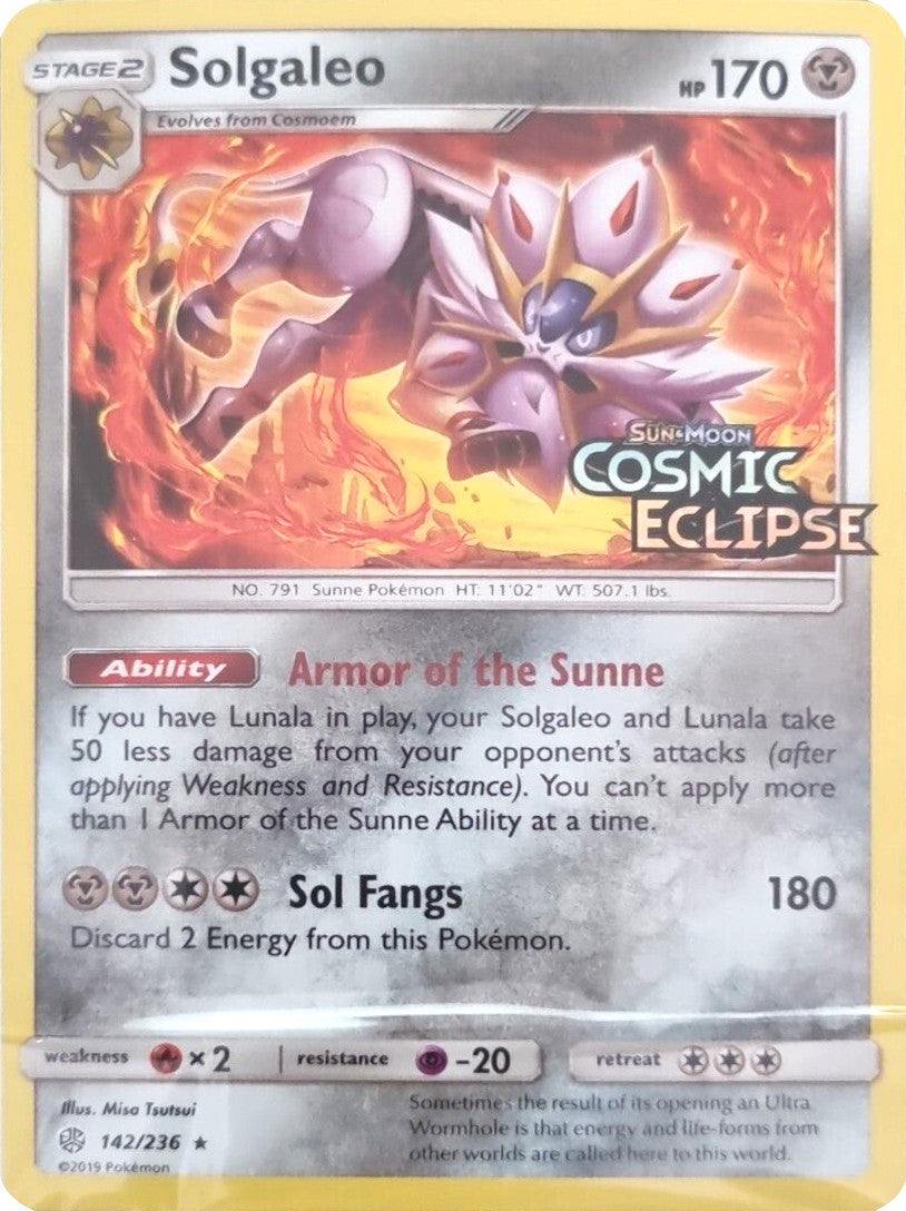 Solgaleo (142/236) (Cosmic Eclipse Stamped) [Sun & Moon: Cosmic Eclipse] | Good Games Morley