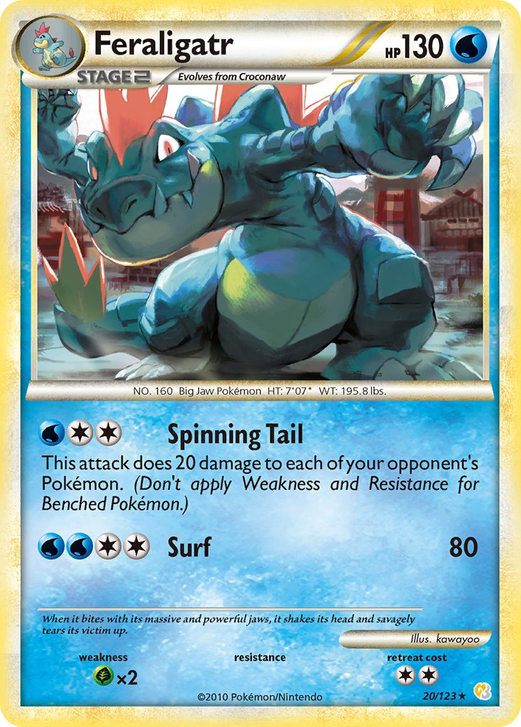 Feraligatr (20/123) (Theme Deck Exclusive) [HeartGold & SoulSilver: Base Set] | Good Games Morley