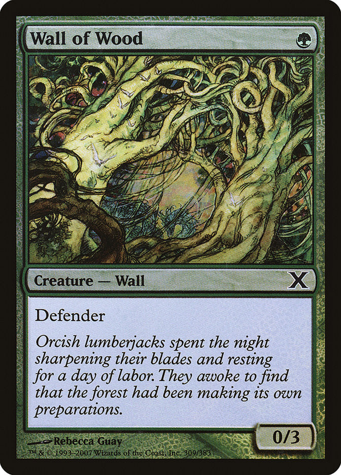 Wall of Wood (Premium Foil) [Tenth Edition] | Good Games Morley