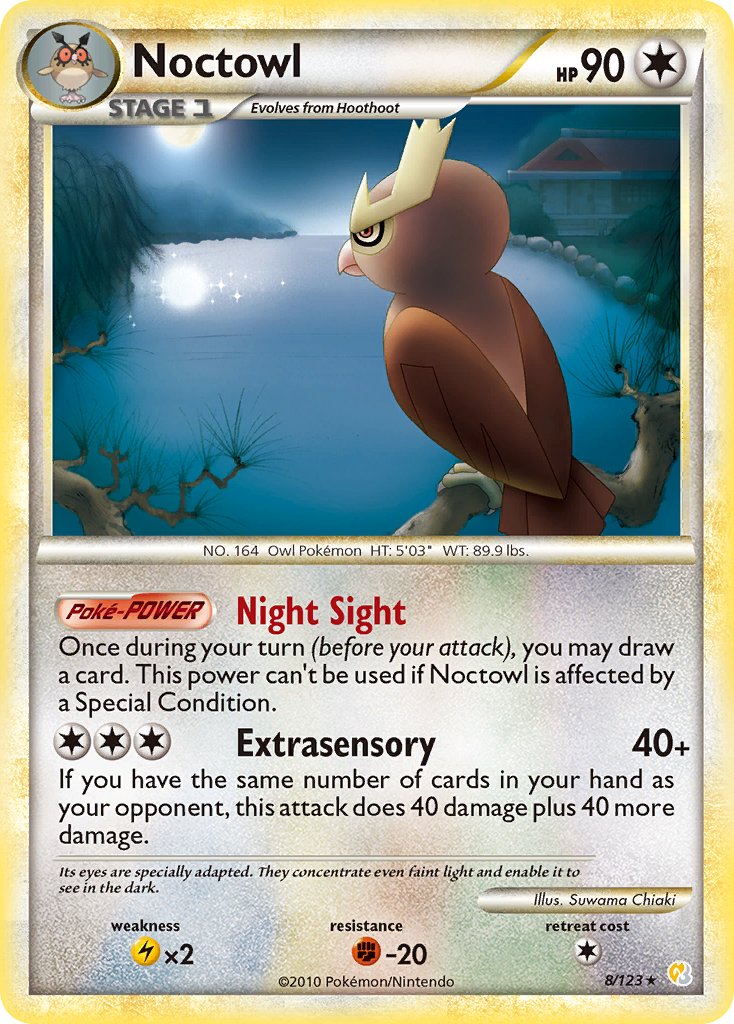 Noctowl (8/123) (Theme Deck Exclusive) [HeartGold & SoulSilver: Base Set] | Good Games Morley