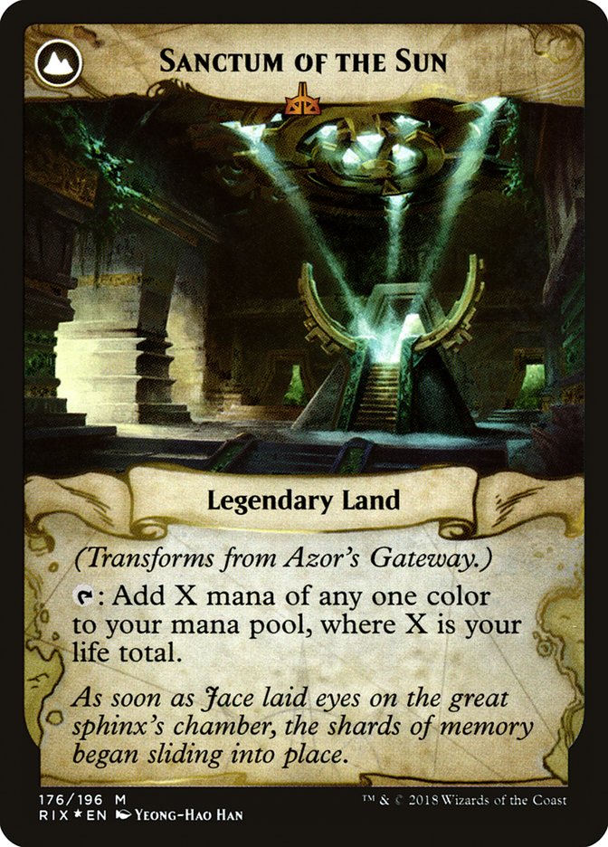 Azor's Gateway // Sanctum of the Sun [Rivals of Ixalan Prerelease Promos] | Good Games Morley