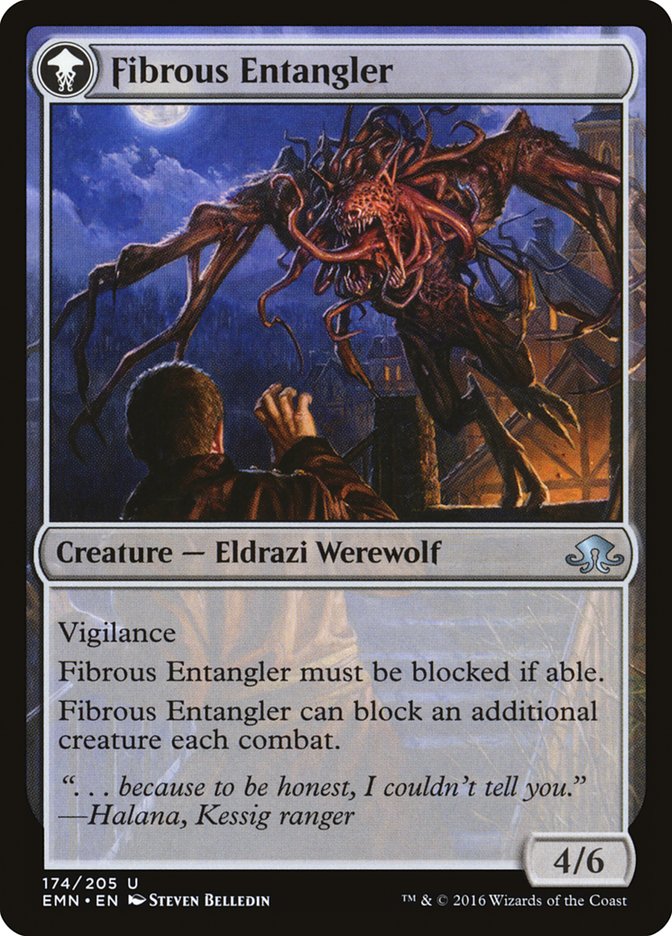 Tangleclaw Werewolf // Fibrous Entangler [Eldritch Moon] | Good Games Morley