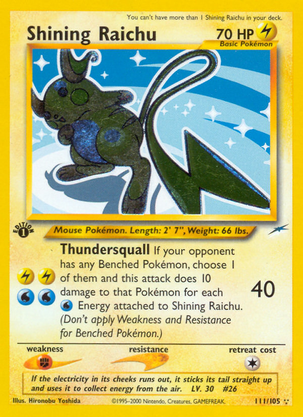 Shining Raichu (111/105) [Neo Destiny 1st Edition] | Good Games Morley