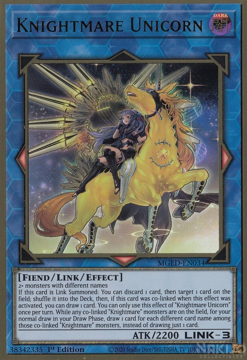 Knightmare Unicorn (Alternate Art) [MGED-EN034] Gold Rare | Good Games Morley