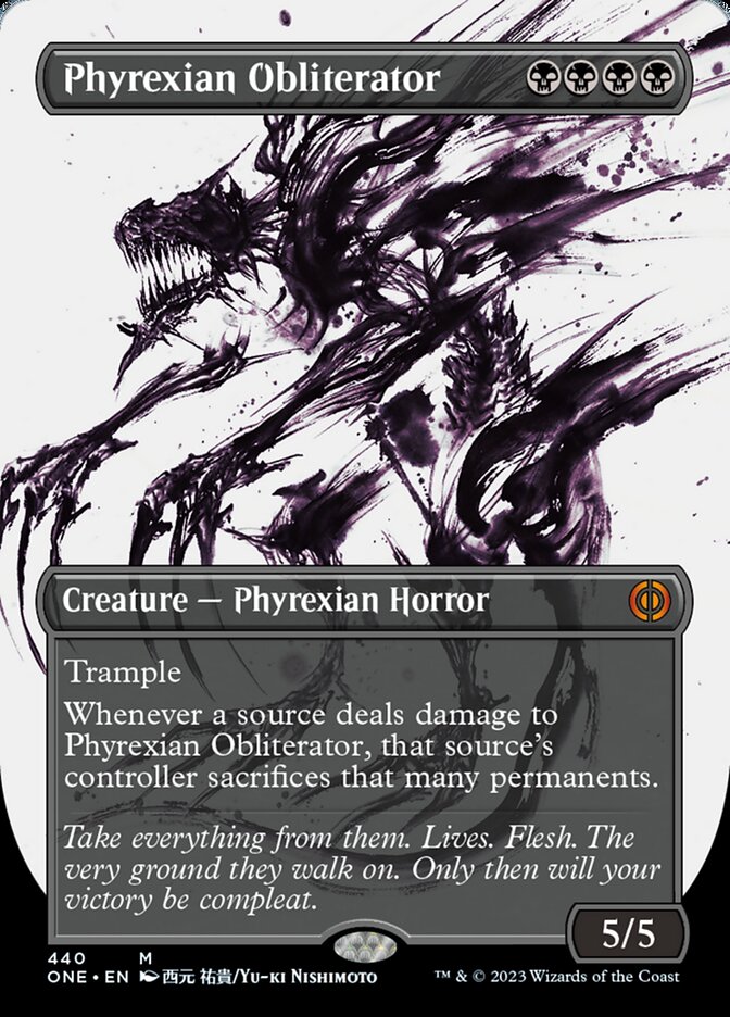 Phyrexian Obliterator (Borderless Ichor Step-and-Compleat Foil) [Phyrexia: All Will Be One] | Good Games Morley