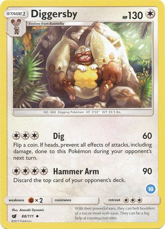 Diggersby (88/111) (Deck Exclusive #18) [Sun & Moon: Trainer Kit - Alolan Ninetales] | Good Games Morley