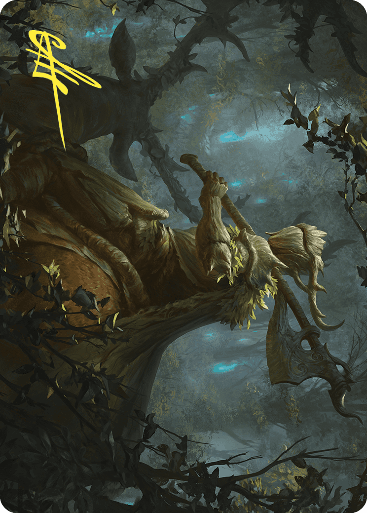 Verdant Outrider Art Card (Gold-Stamped Signature) [Wilds of Eldraine Art Series] | Good Games Morley