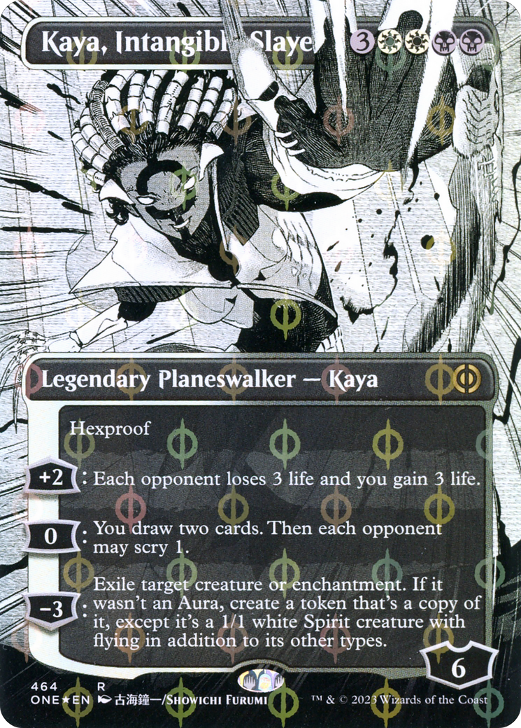 Kaya, Intangible Slayer (Borderless Manga Step-and-Compleat Foil) [Phyrexia: All Will Be One] | Good Games Morley