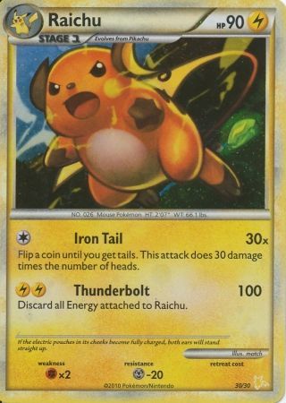 Raichu (30/30) [HeartGold & SoulSilver: Trainer Kit - Raichu] | Good Games Morley