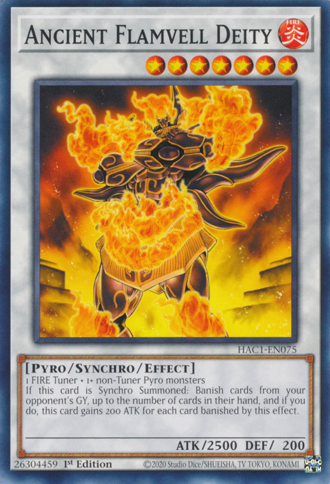 Ancient Flamvell Deity [HAC1-EN075] Parallel Rare | Good Games Morley