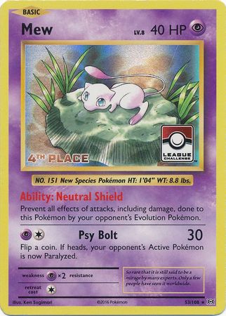 Mew (53/108) (League Promo 4th Place) [XY: Evolutions] | Good Games Morley