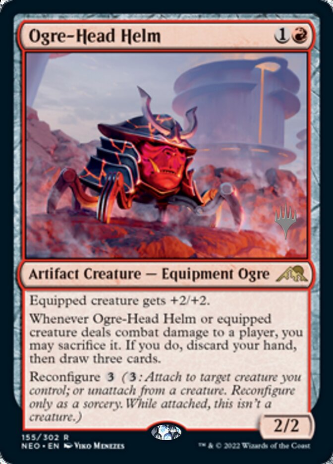 Ogre-Head Helm (Promo Pack) [Kamigawa: Neon Dynasty Promos] | Good Games Morley