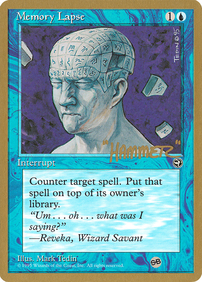 Memory Lapse (Runes) (Shawn "Hammer" Regnier) (SB) [Pro Tour Collector Set] | Good Games Morley
