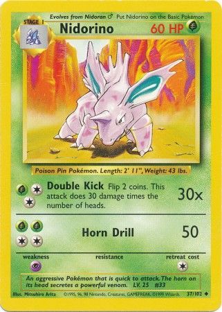 Nidorino (37/102) [Base Set Unlimited] | Good Games Morley
