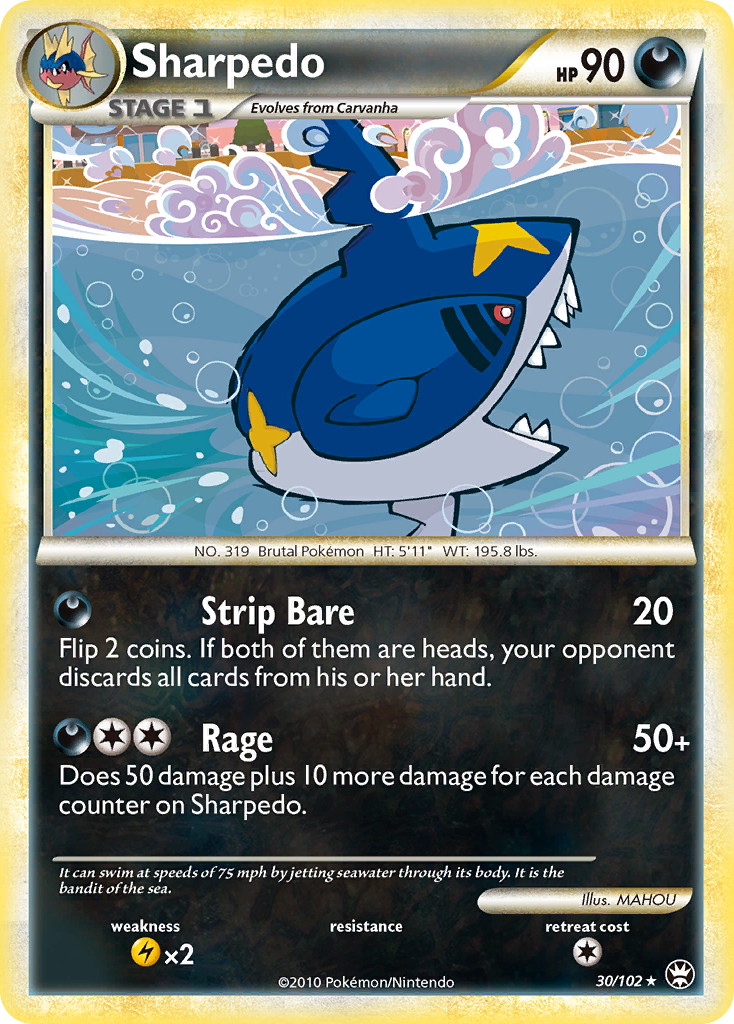 Sharpedo (30/102) [HeartGold & SoulSilver: Triumphant] | Good Games Morley
