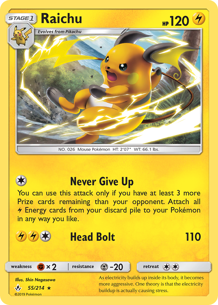 Raichu (55/214) [Sun & Moon: Unbroken Bonds] | Good Games Morley