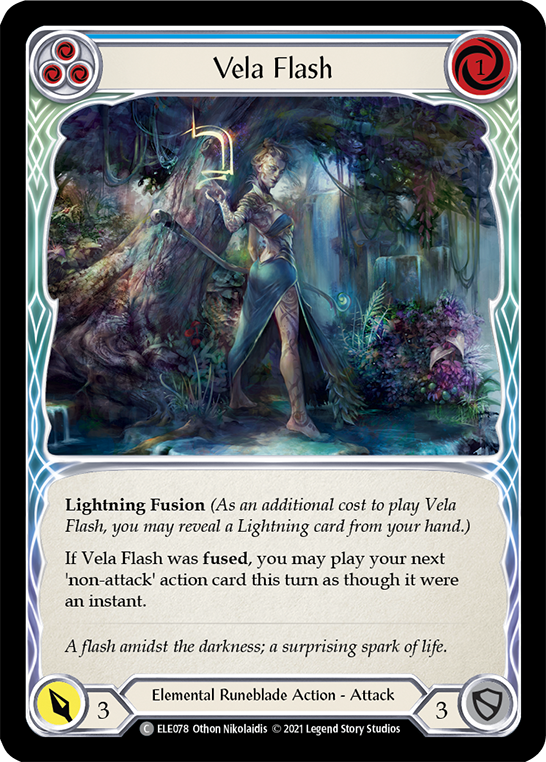 Vela Flash (Blue) [ELE078] (Tales of Aria)  1st Edition Rainbow Foil | Good Games Morley
