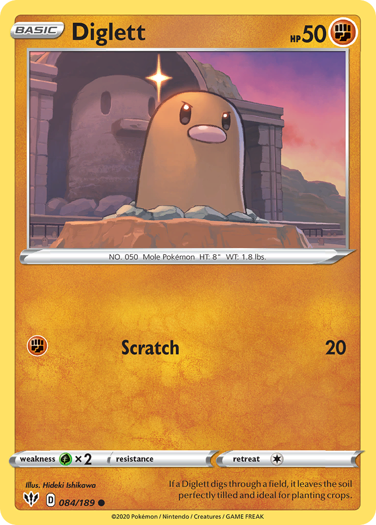 Diglett (084/189) [Sword & Shield: Darkness Ablaze] | Good Games Morley