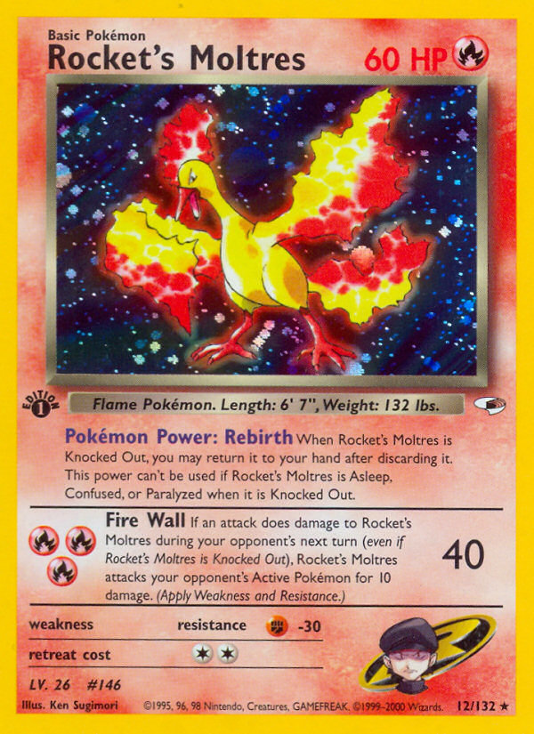 Rocket's Moltres (12/132) [Gym Heroes 1st Edition] | Good Games Morley