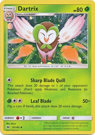Dartrix (10/149) (Cosmos Holo) [Sun & Moon: Base Set] | Good Games Morley