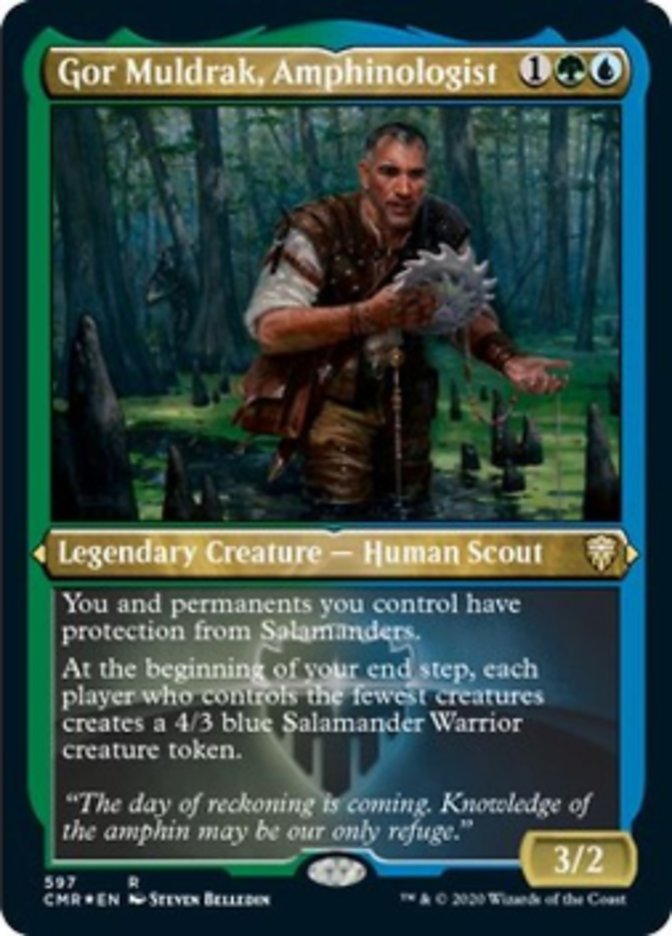 Gor Muldrak, Amphinologist (Etched) [Commander Legends] | Good Games Morley