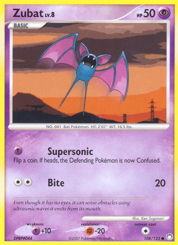 Zubat (108/123) [Diamond & Pearl: Mysterious Treasures] | Good Games Morley