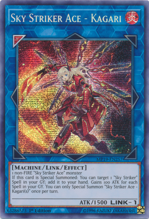 Sky Striker Ace - Kagari [MP19-EN257] Prismatic Secret Rare | Good Games Morley