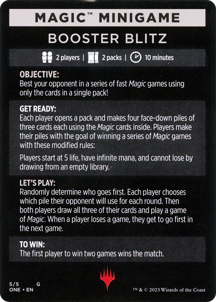 Booster Blitz (Magic Minigame) [Phyrexia: All Will Be One Minigame] | Good Games Morley