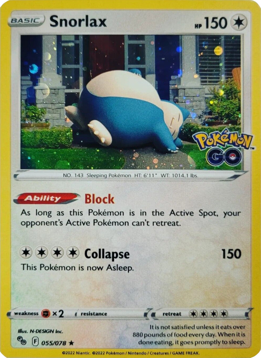 Snorlax (055/078) (Cosmos Holo) [Pokémon GO] | Good Games Morley