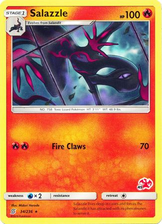 Salazzle (34/236) (Charizard Stamp #49) [Battle Academy 2020] | Good Games Morley