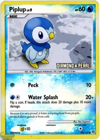 Piplup (93/130) [Burger King Promos: 2008 Collection] | Good Games Morley
