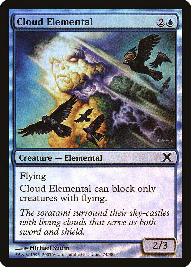 Cloud Elemental (Premium Foil) [Tenth Edition] | Good Games Morley