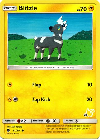 Blitzle (81/214) (Pikachu Stamp #45) [Battle Academy 2020] | Good Games Morley