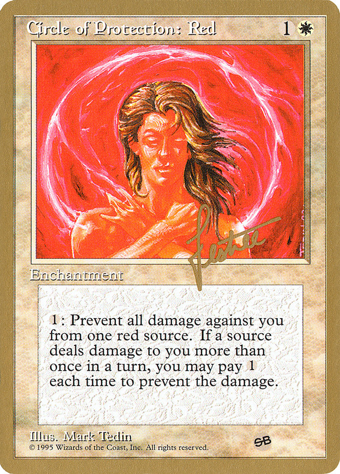 Circle of Protection: Red (Bertrand Lestree) (SB) (4ED) [Pro Tour Collector Set] | Good Games Morley