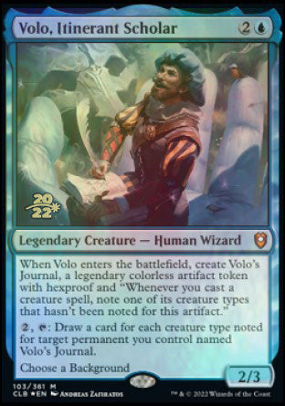 Volo, Itinerant Scholar [Commander Legends: Battle for Baldur's Gate Prerelease Promos] | Good Games Morley