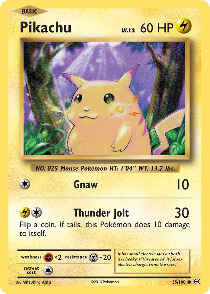 Pikachu (35/108) (Theme Deck Exclusive) (Cracked Ice Holo) [XY: Evolutions] | Good Games Morley