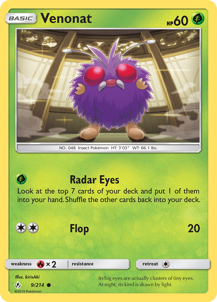 Venonat (9/214) [Sun & Moon: Unbroken Bonds] | Good Games Morley