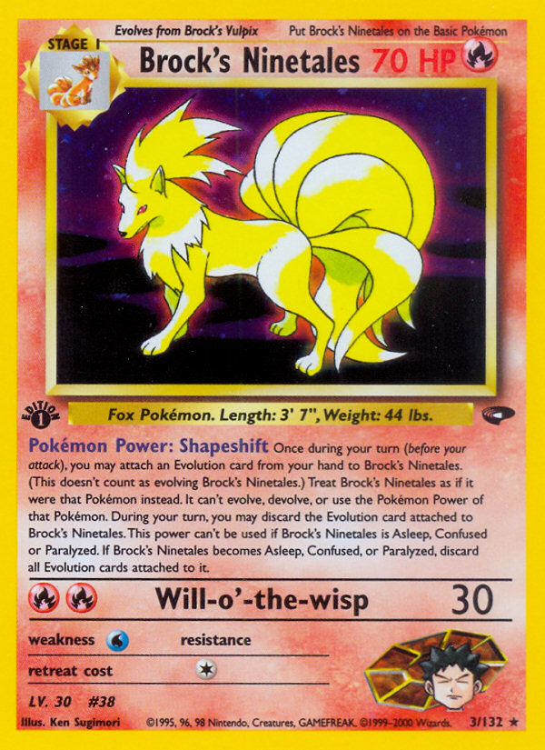 Brock's Ninetales (3/132) [Gym Challenge 1st Edition] | Good Games Morley