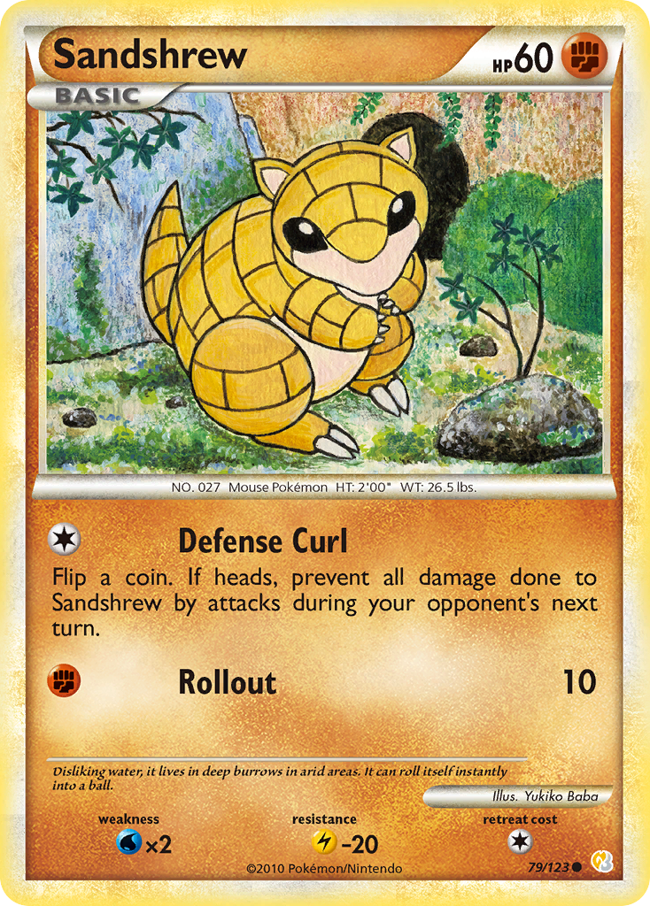 Sandshrew (79/123) [HeartGold & SoulSilver: Base Set] | Good Games Morley