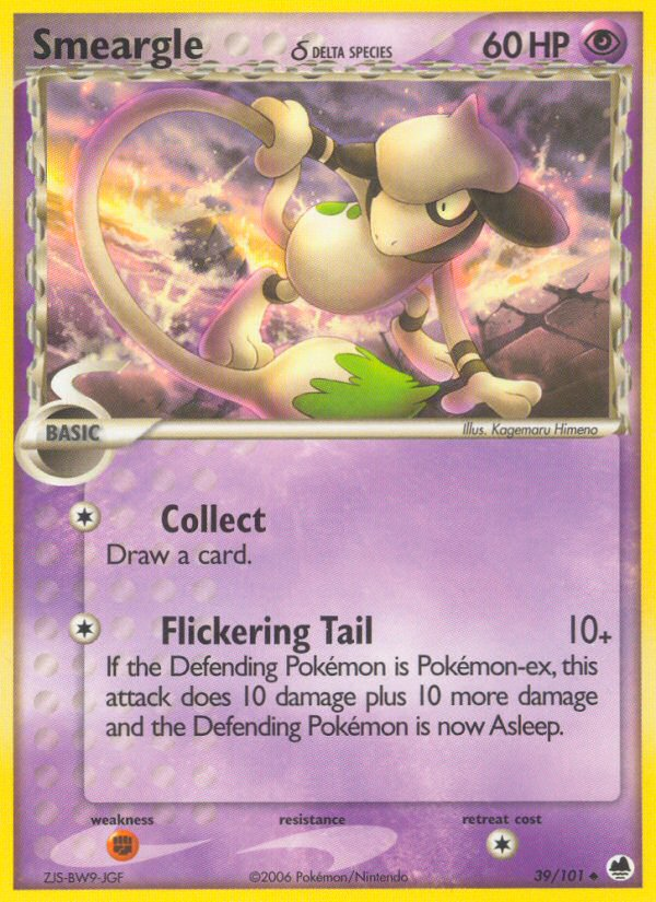 Smeargle (39/101) (Delta Species) [EX: Dragon Frontiers] | Good Games Morley