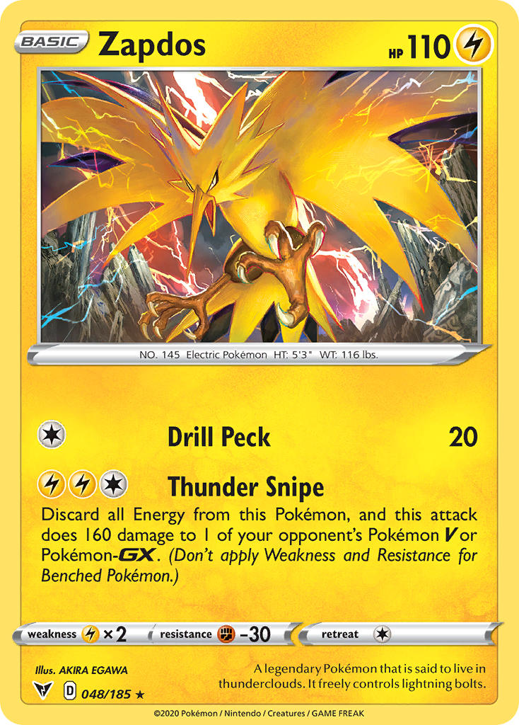 Zapdos (048/185) [Sword & Shield: Vivid Voltage] | Good Games Morley